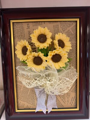 Слънчогледи, цветя изработени с глицеринов ароматен сапун