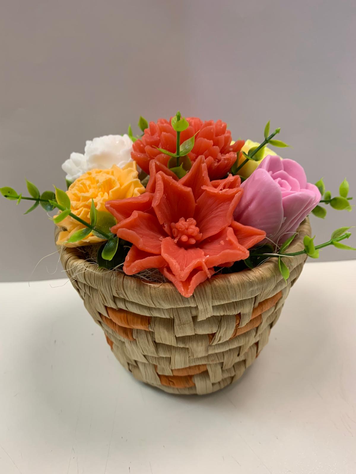 Цветя изработени с глицеринов ароматен сапун