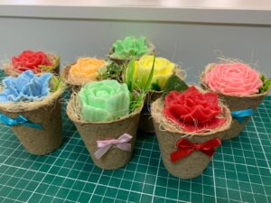 Цветя изработени с глицеринов ароматен сапун