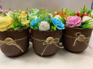 Цветя изработени с глицеринов ароматен сапун