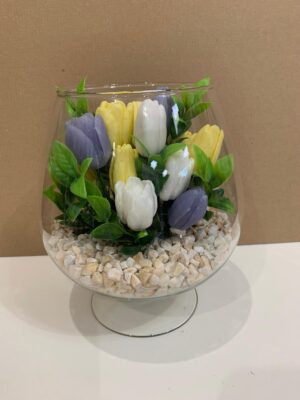 Цветя изработени с глицеринов ароматен сапун и Българска роза