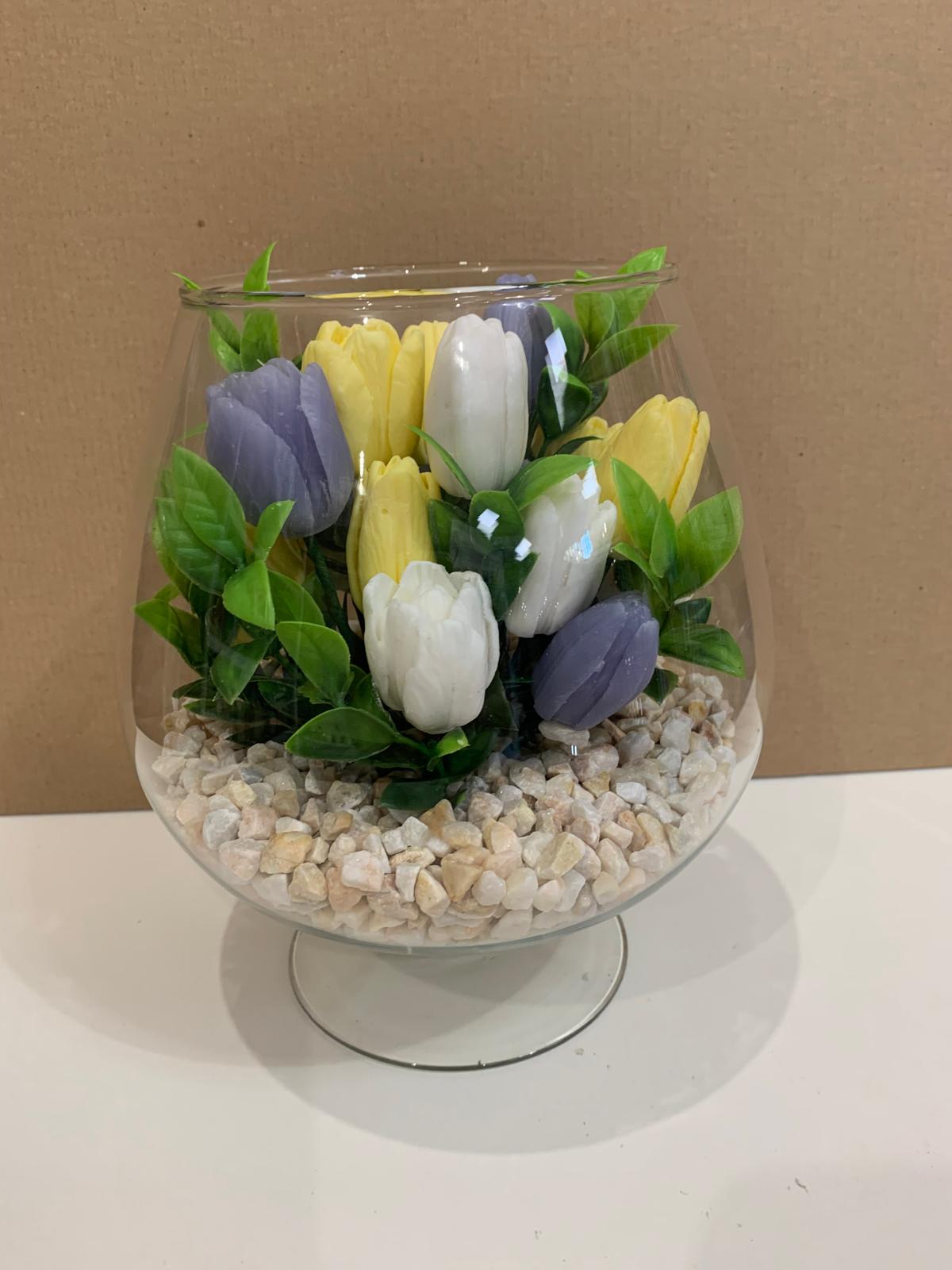 Цветя изработени с глицеринов ароматен сапун и Българска роза